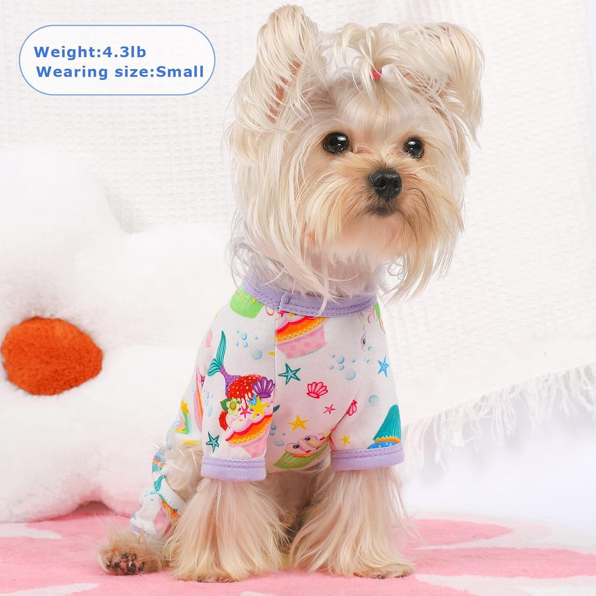 Dog Pajamas Pjs Summer Dog Clothes for Small Dogs Girl - Boy - Medium Size Dogs, Soft Stretchy
