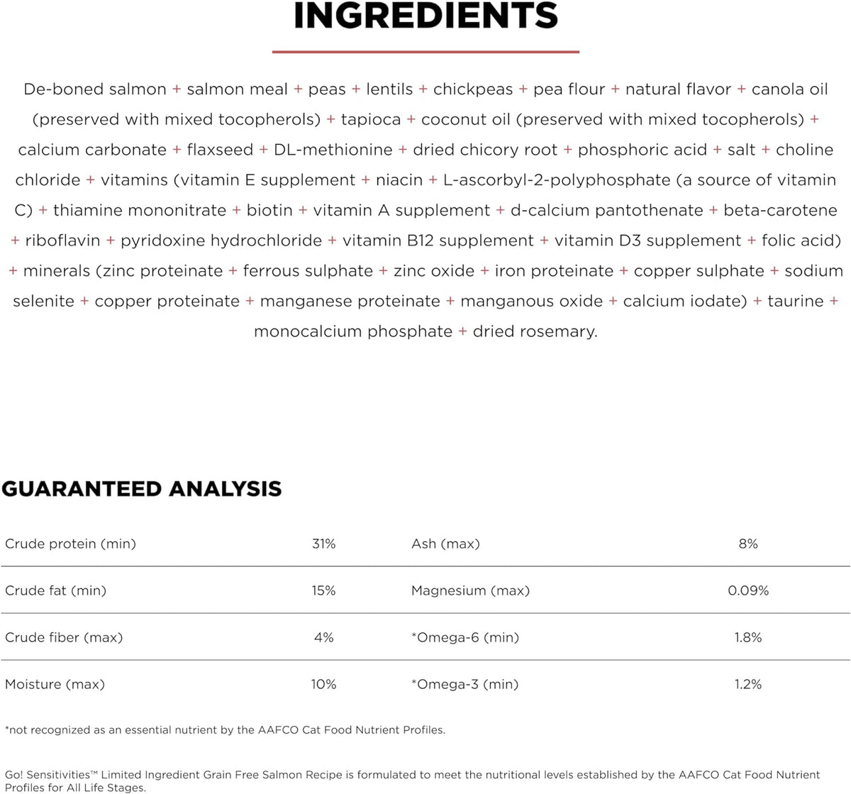 Go! Solutions Sensitivities Limited Ingredient, Grain-Free Dry Cat Food, Salmon Recipe for