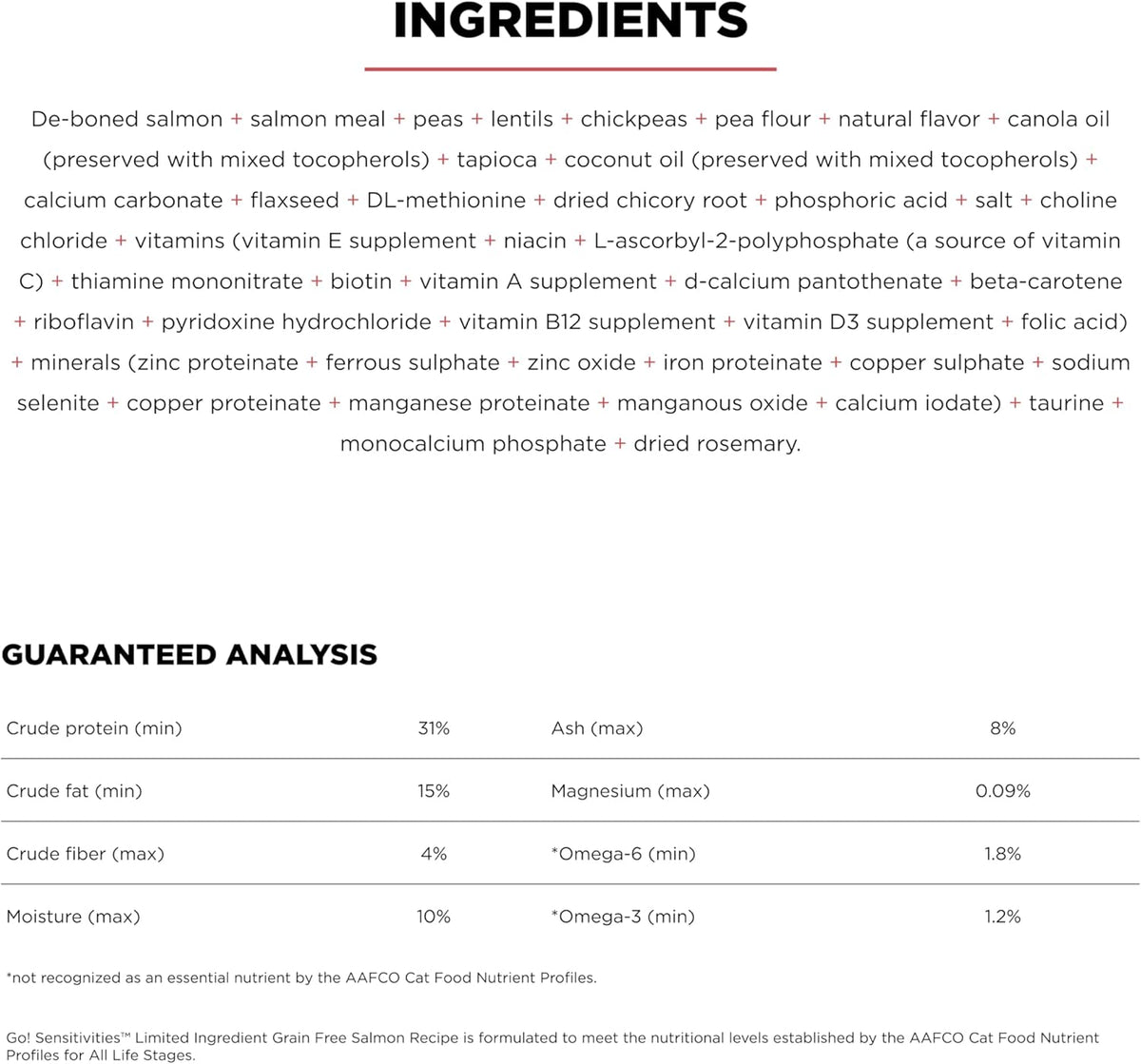 Go! Solutions Sensitivities Limited Ingredient, Grain-Free Dry Cat Food, Salmon Recipe for