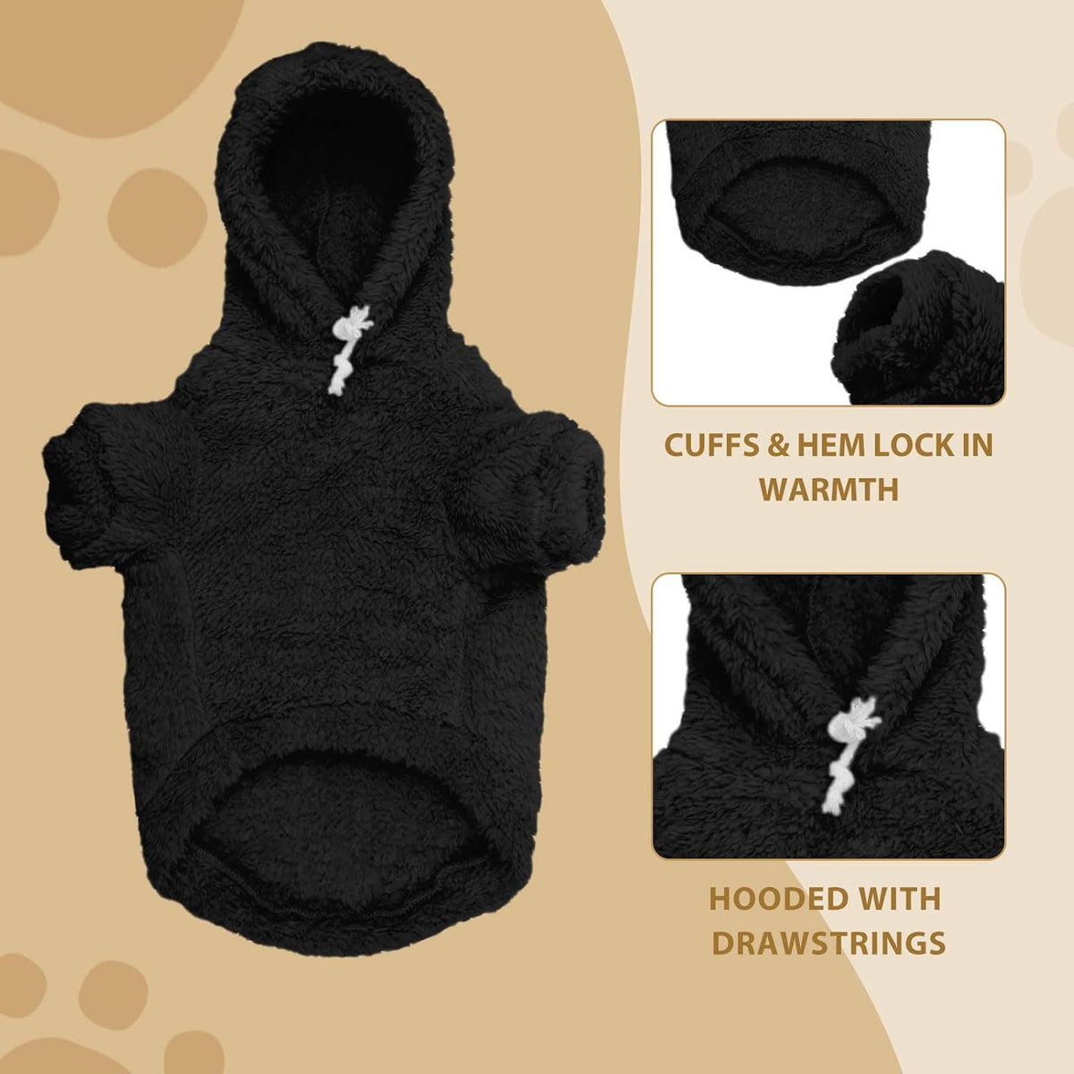 Fuzzy Dog Sweaters for Small Dogs Dog Hoodie Pet Clothes Warm Soft Cozy Coats Hooded Sweatshirt