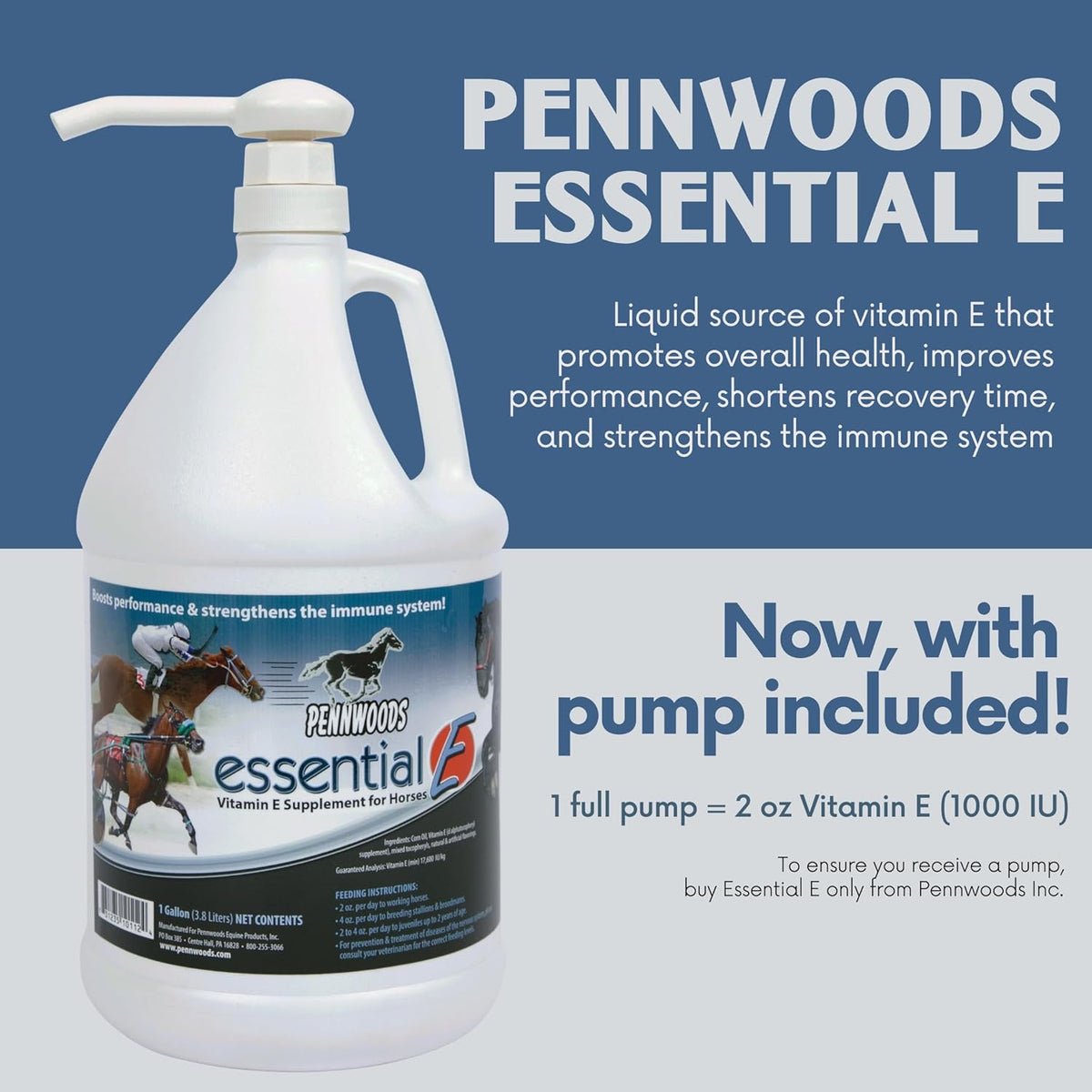 Essential E: Equine Vitamin E Supplement for Horse Health, Performance, Recovery & Nutrition - 1
