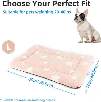 Mora Pets Dog Crate Pad Kennel Dog Bed Mat for Medium Dogs Washable Cute Star Pet Bed for Cage