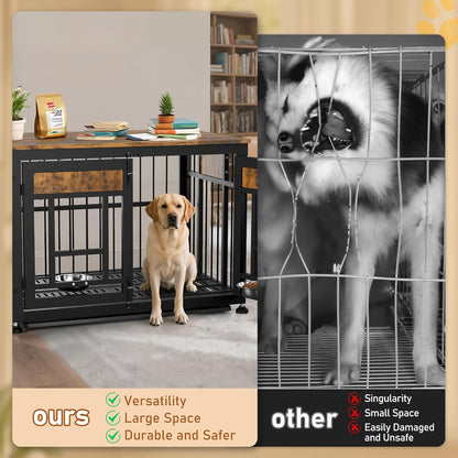 48 Inch Heavy Duty Dog Crate Furniture for Large Dogs, Decorative Pet House End Table, Extra Large