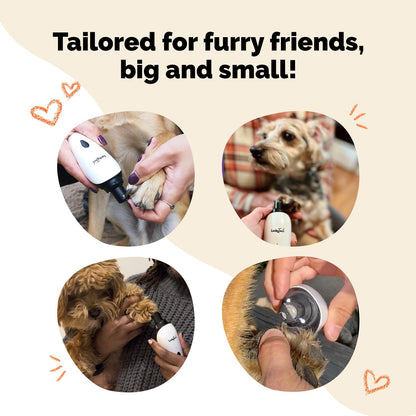 LuckyTail Pet Nail Grinder for Dogs and Cats - Super Quiet and Low Vibration Electric Dog Nail