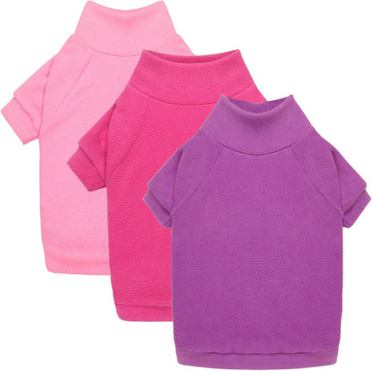 3 Pack Dog Sweater Fleece Pet Clothes Turtleneck Soft Warm Sweatshirt Dog Sweaters for Small Dogs