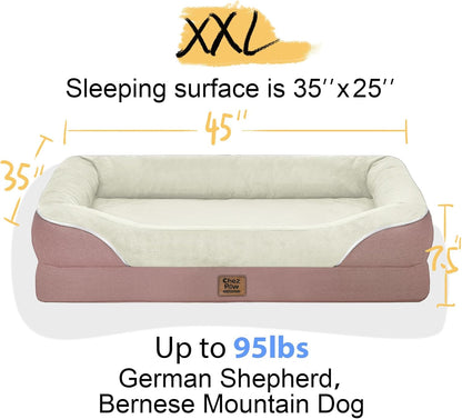 Orthopedic Washable Large Dog Bed - Dog Beds Large Sized Dogs with Removable Cover Waterproof