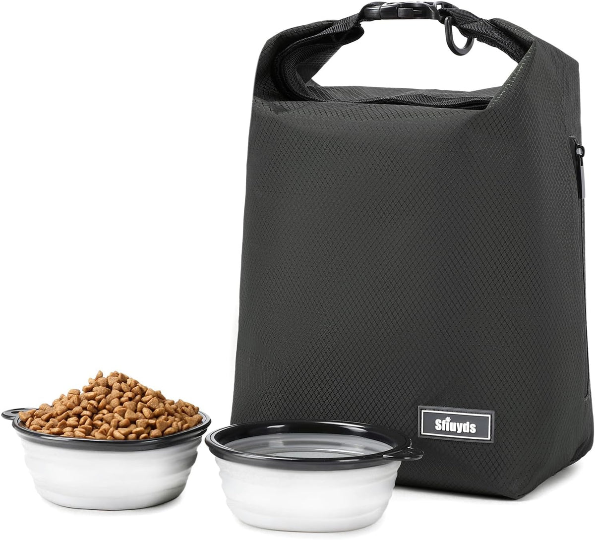 Dog Food Travel Bag,40-Cup Pet Food Storage Containers with 2PCS Collapsible Dog Travel