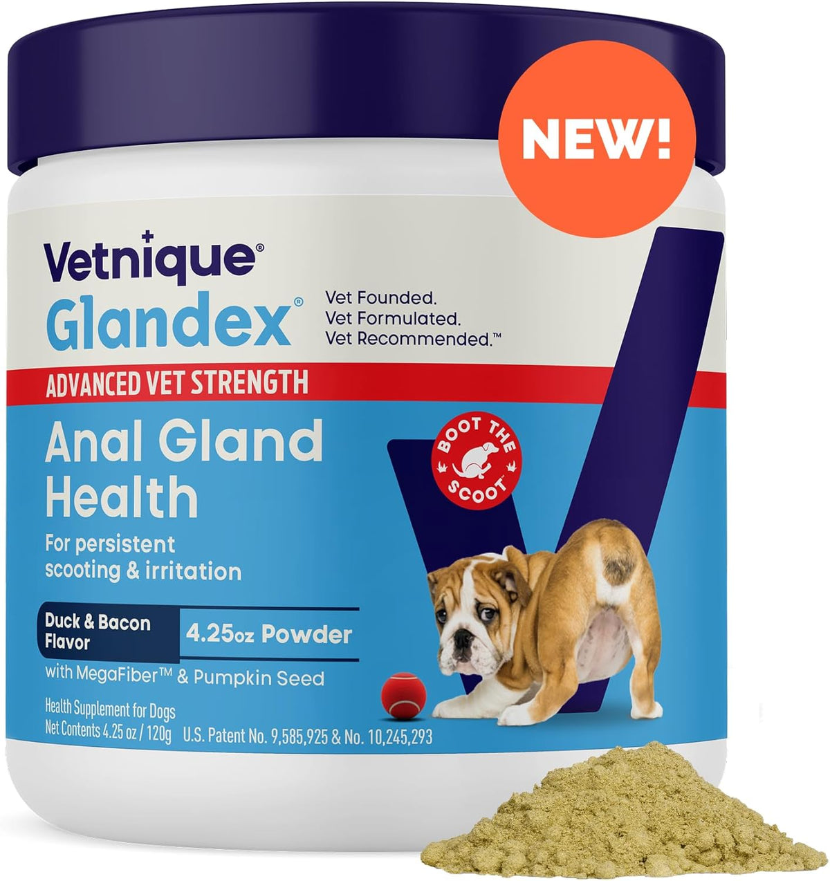 Glandex Dog Fiber Supplement Powder for Anal Glands with Pumpkin, Digestive Enzymes & Probiotics