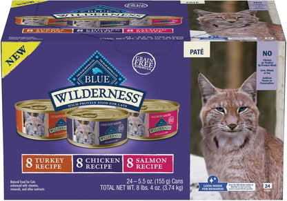 Blue Buffalo Wilderness High Protein, Natural Adult Pate Wet Cat Food Variety Pack, Chicken