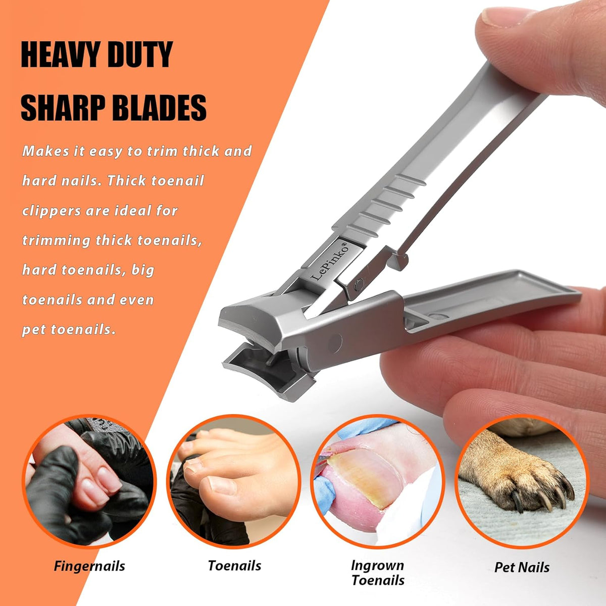 Nail Clipper for Thick Toenails and Fingernails, Portable Toenails Clippers for Seniors, Nail