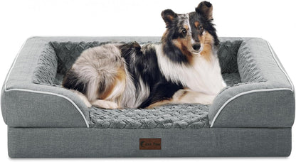 Orthopedic Dog Beds, Waterproof Memory Foam Large Sized Dog Bed with Sides, Non-Slip Bottom and