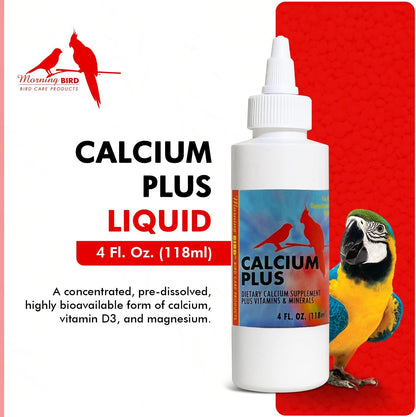 Morning Bird Calcium Plus Liquid Supplement for Birds - Liquid Calcium Formula with Magnesium and