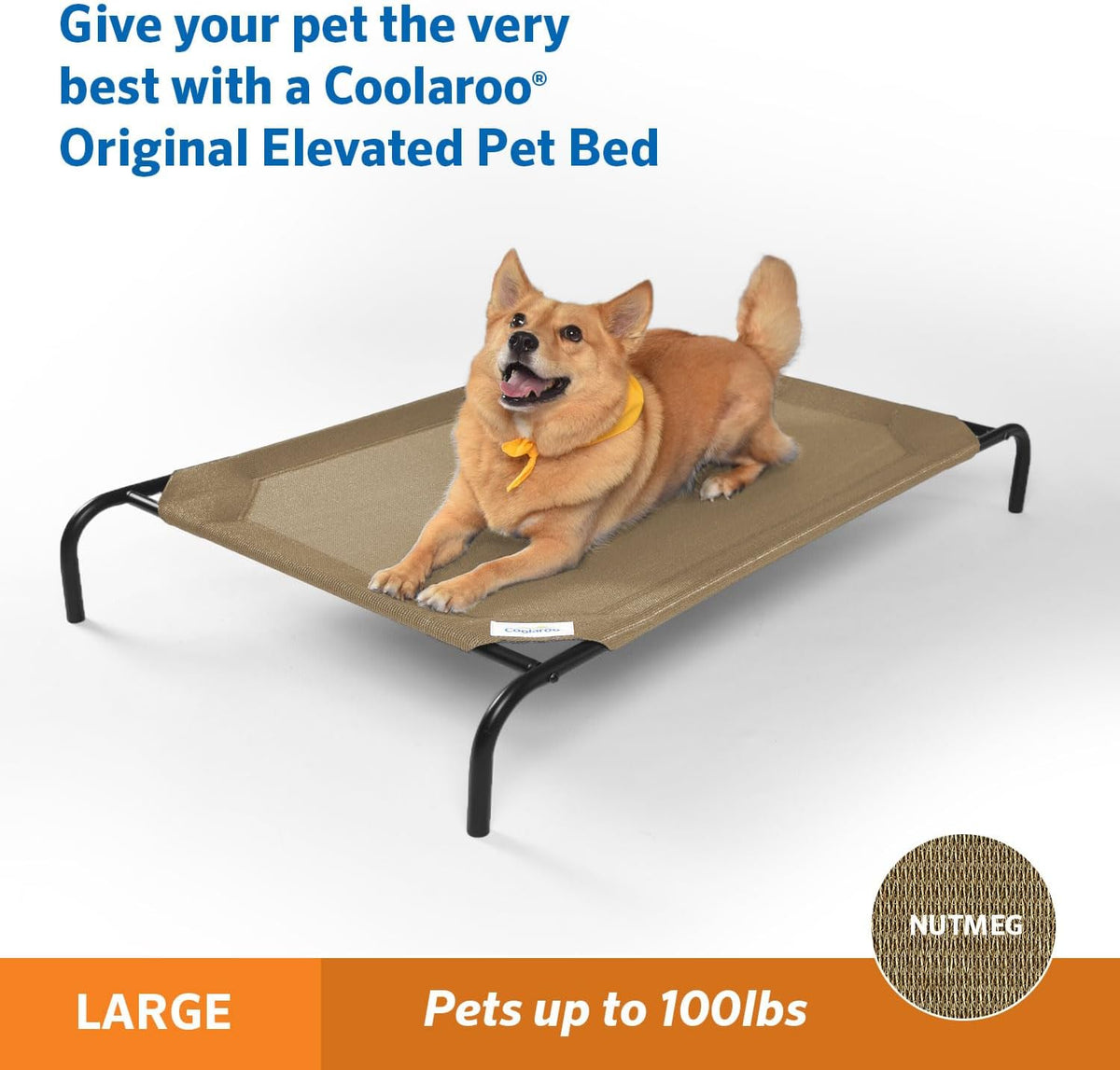 Coolaroo Original Elevated Dog Bed - Breathable Off-The-Ground Pet Bed with Cooling Fabric, Joint