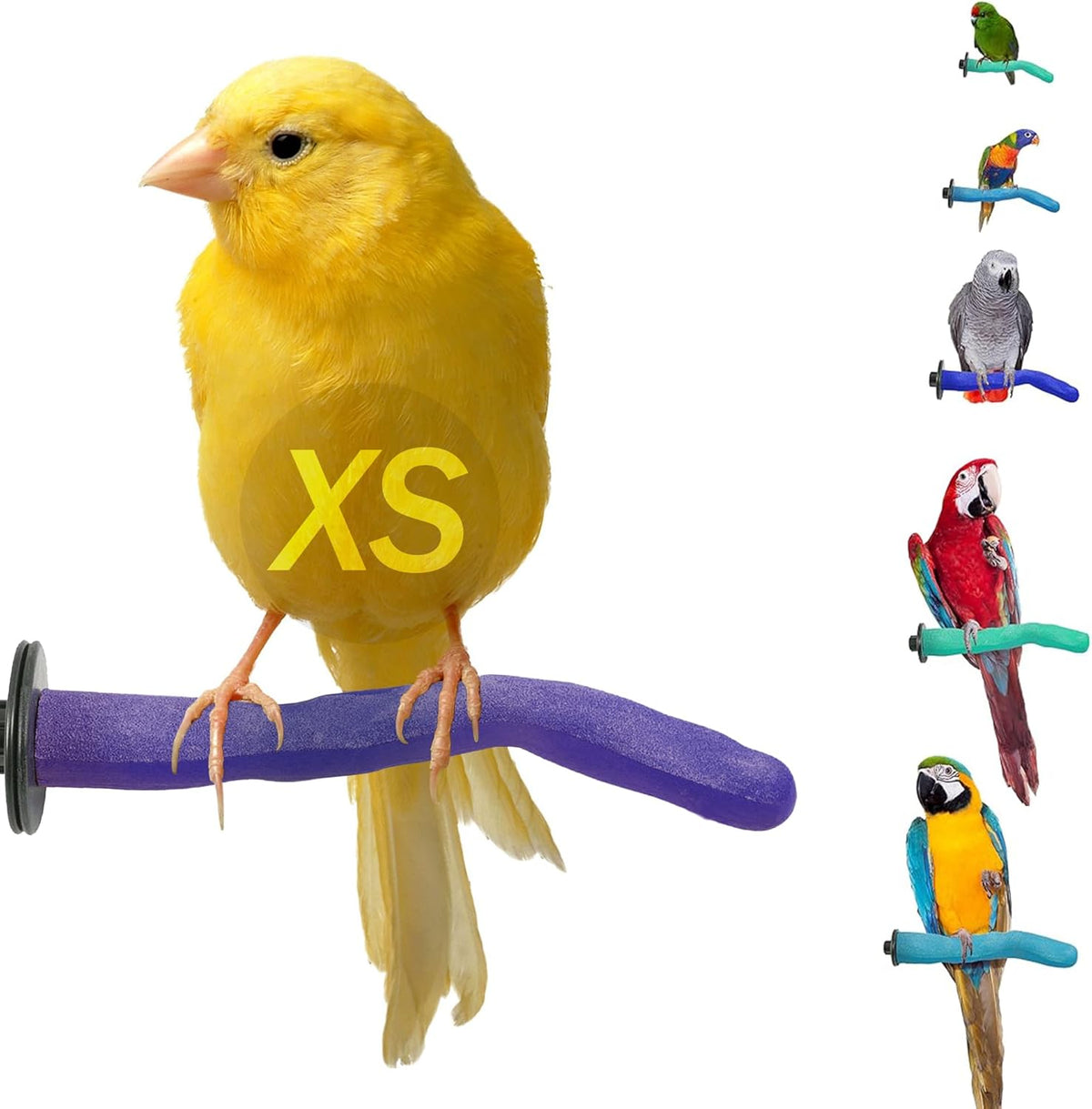 Sweet Feet & Beak Safety Pumice Bird Perch, X-Small 1/2" X 6", Purple - Lightweight Grinding Bird