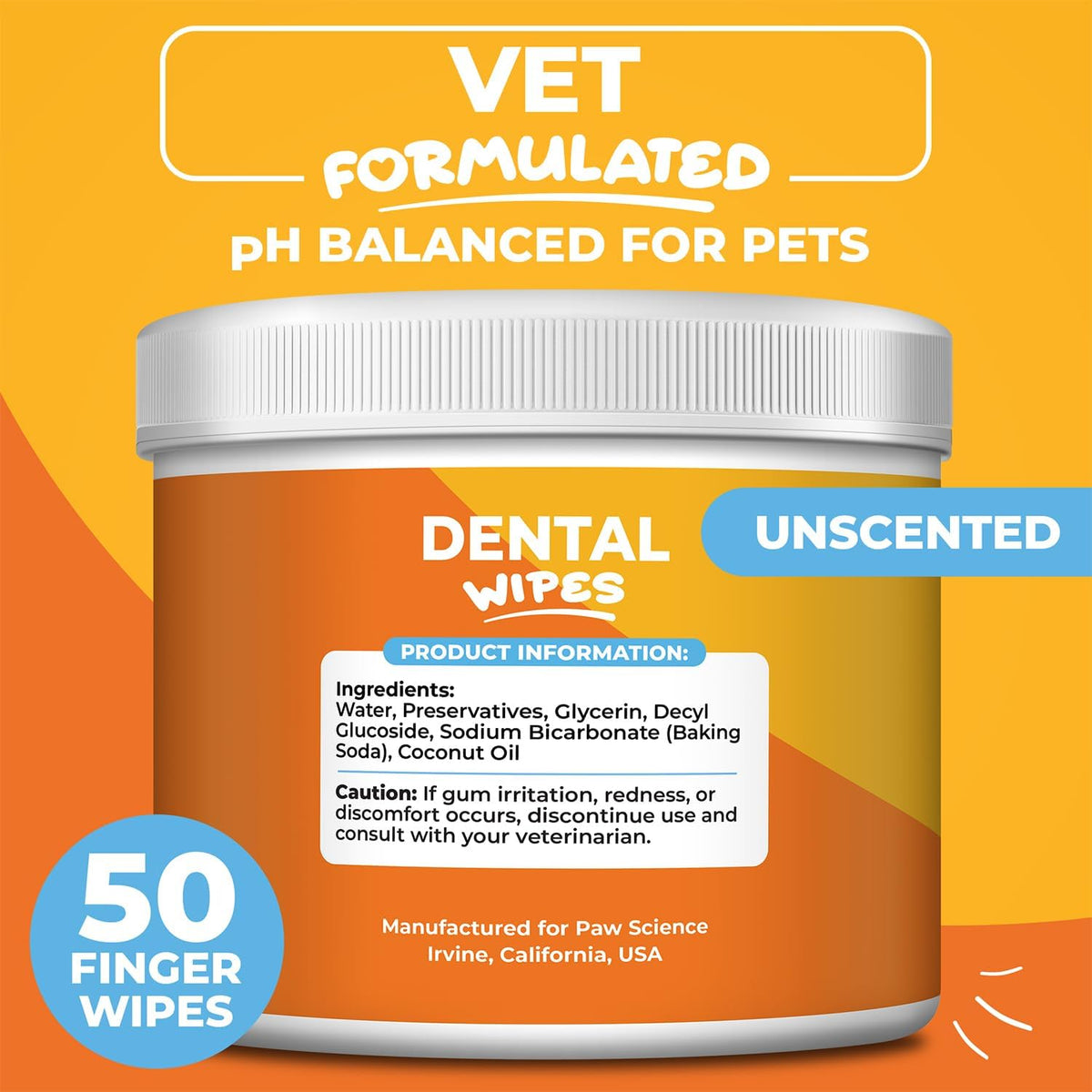 Cat & Dog Teeth Cleaning Wipes - Dental Finger Wipes for Cats & Dogs - Pet Toothbrush & Tooth