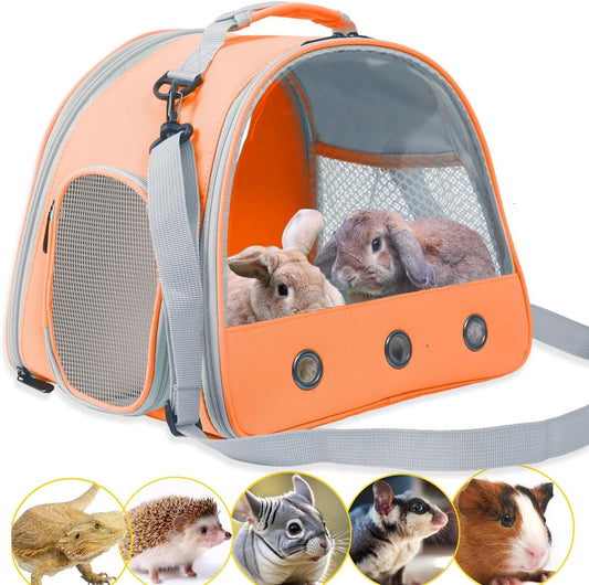 Rabbit Travel Carrier,Lizards Carrier, Small Animal Travel Bag for Bunny Sugar Glider Hedgehog Rat