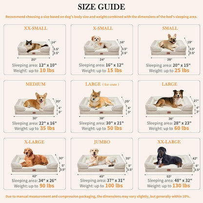 Comfort Expression Medium Dog Beds Waterproof Orthopedic Foam Dog Sofa Beds for Medium Large Dogs