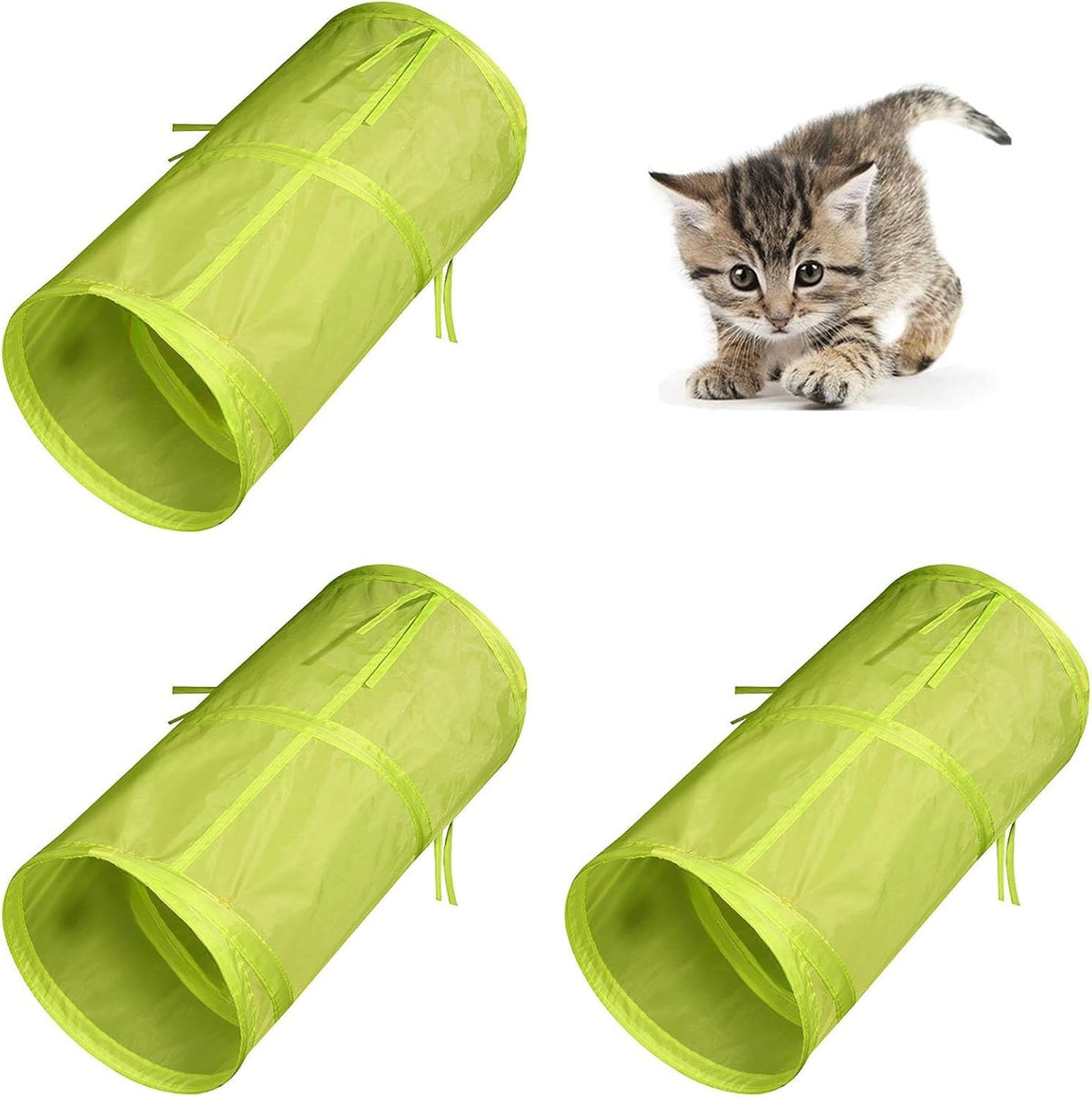 iCAGY Foldable Spiral Cat Tunnel - Indoor Toy for Small Cats, Kittens, and Rabbits - Tube for