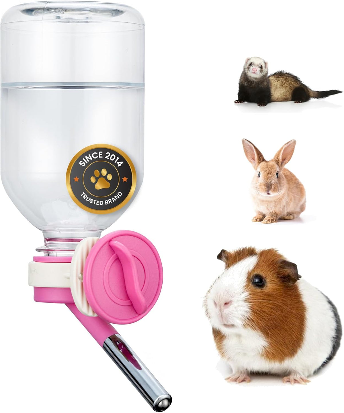 Choco Nose Patented No-Drip Water Bottle/Feeder for Guinea Pigs/Hamsters/Bunnies/Ferrets/Other