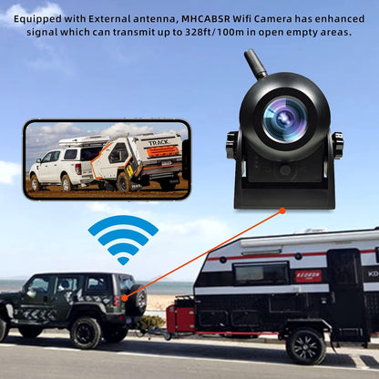 Magnetic Wireless Backup Camera-WiFi Reversing Camera with Rechargeable Battery, IP68 Waterproof