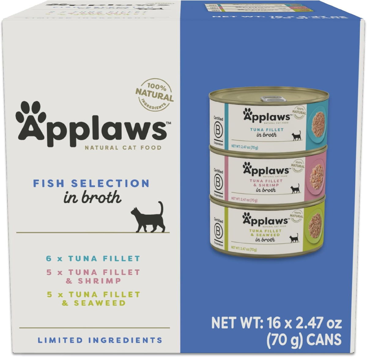 Applaws Natural Wet Canned Cat Food, Made with Limited and Natural Ingredients, Real Protein with