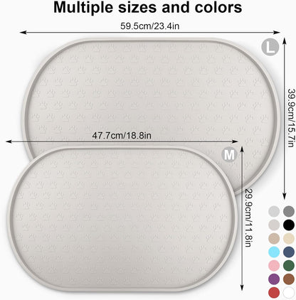 KPWACD Dog Food Mat Anti-Slip Bowl Mats for Food and Water, High-Lips Waterproof Pet Placemat