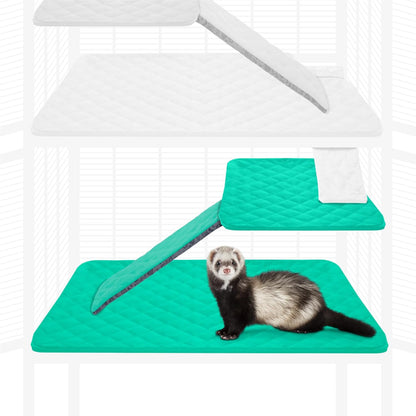 Paw Inspired Fitted Fleece Cage Liner Set for Ferret Nation, Critter Nation Single Unit (Bottom Pan