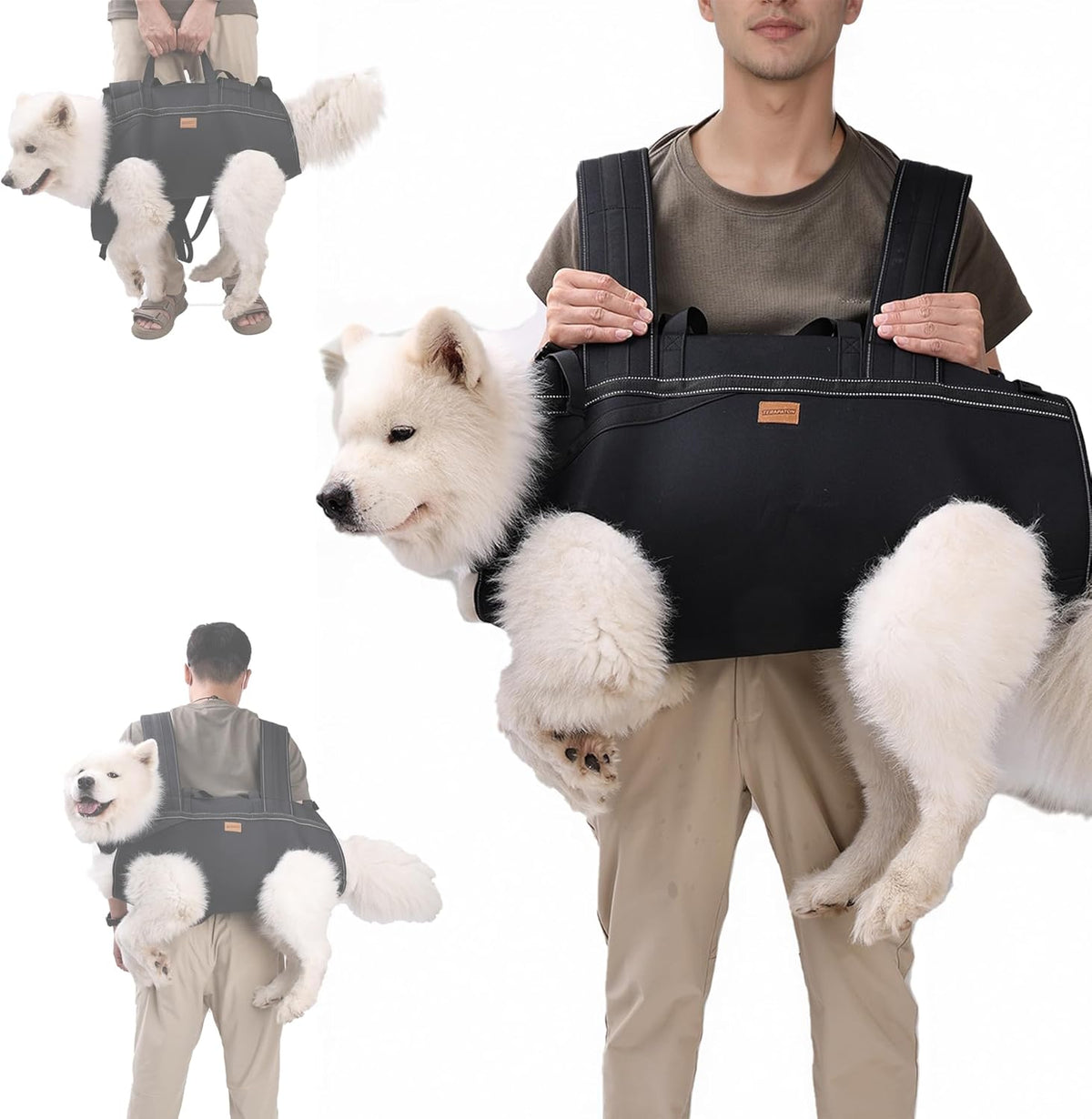 Dog Lift Harness Backpack Carrier for Large Dogs, Full Body Sling with Handle, Dog Harness for