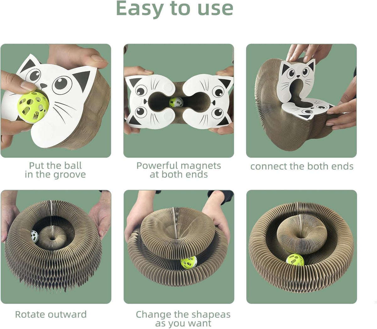 Interactive Scratching Board for Playful Kitties Magic Accordion Cat Scratching Post, Fun Cat Toys