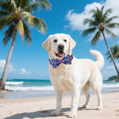 Unique style paws Cartoon Dog Collar with Bow Spring Summer Collar with Flower Dinosaur Park for