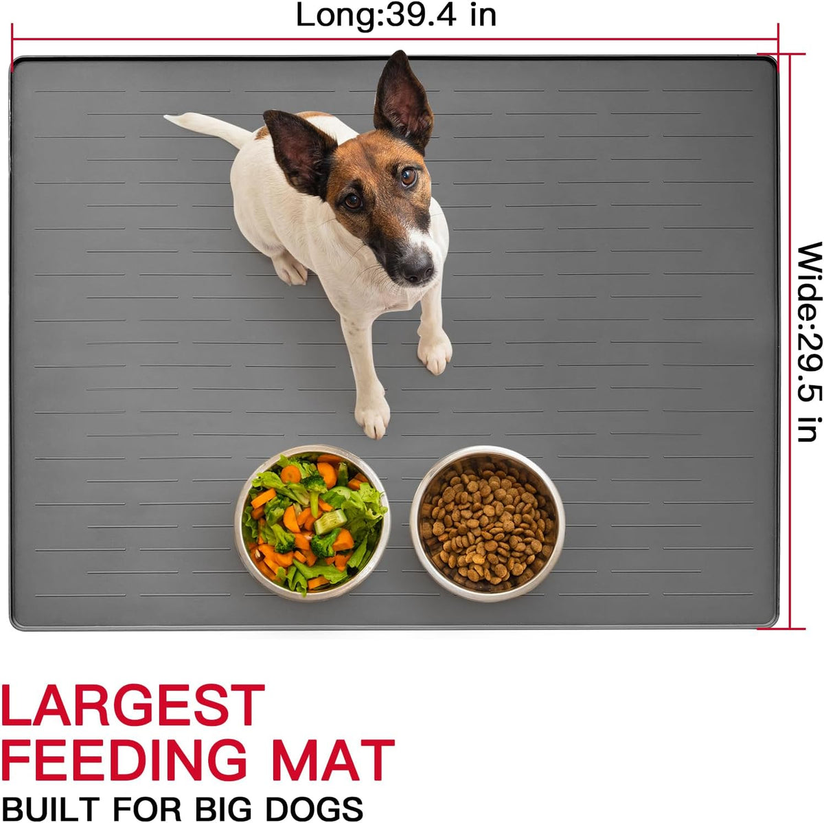 39.4"x29.5" Large Pet Food Mat, Silicone Dog Mats for Food and Water, Nonslip Pet Feeding Mats for