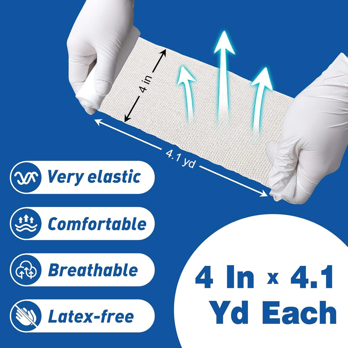 AZEN 20 Pack Gauze Rolls Bandages, 4 in x 4.1 Yards, Premium Medical Supplies & First Aid Supplies