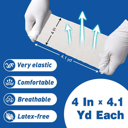 AZEN 20 Pack Gauze Rolls Bandages, 4 in x 4.1 Yards, Premium Medical Supplies & First Aid Supplies