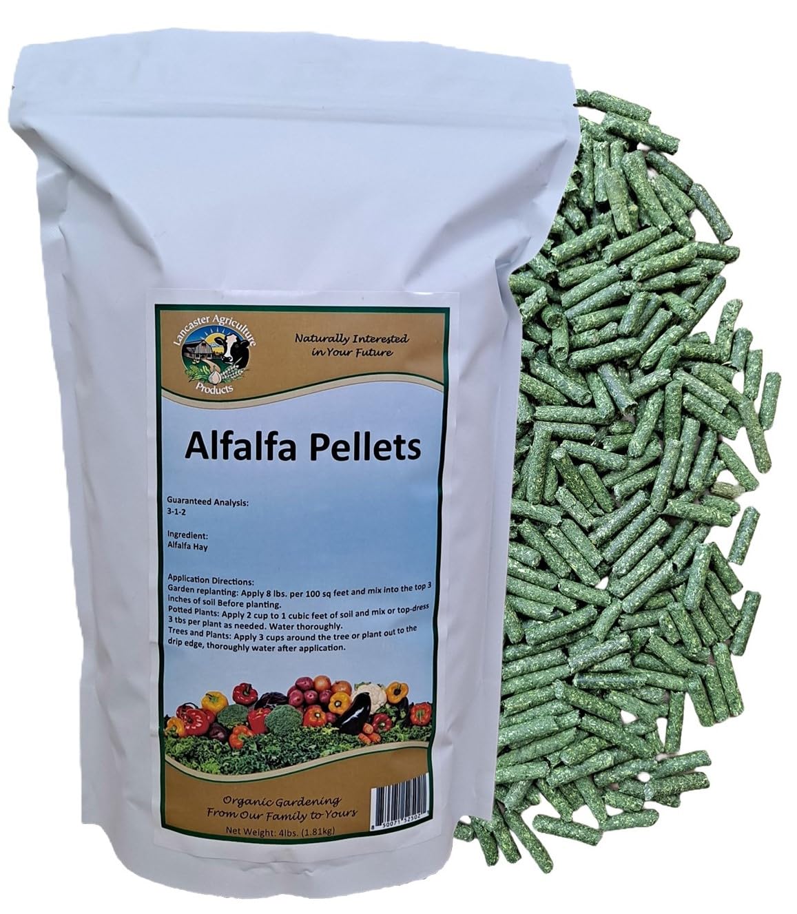 Alfalfa Meal Pellets 4 Pounds Organic Fertilizer for Flowers, Vegetables & Trees - Ideal Rabbit