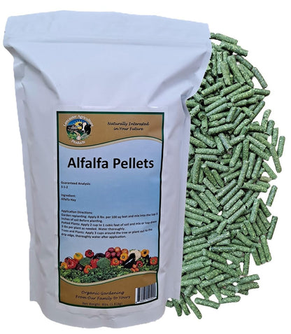 Alfalfa Meal Pellets 4 Pounds Organic Fertilizer for Flowers, Vegetables & Trees - Ideal Rabbit