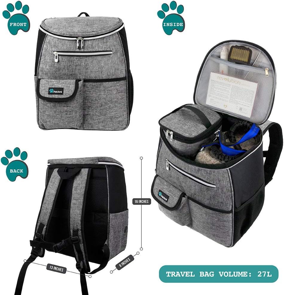 PetAmi Dog Travel Bag Backpack, Airline Approved Dog Bags for Traveling, Puppy Diaper Bag Supplies