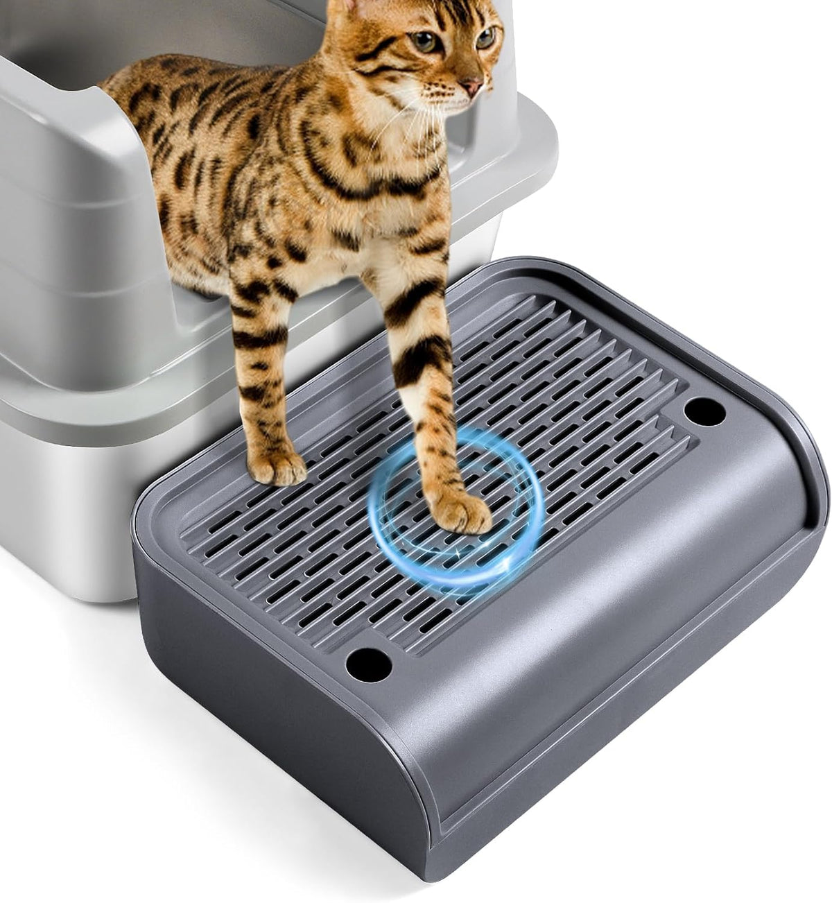 Cat Litter Box Step, Cat Litter Box Ramp Mat with Filter Function for Self-Cleaning Cat Litter Box