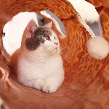 PAWZ Road XL Collapsible Cat Tunnel for Fat Cats & Rabbits - 51"x12" Extra Wide Pet Play Tunnel