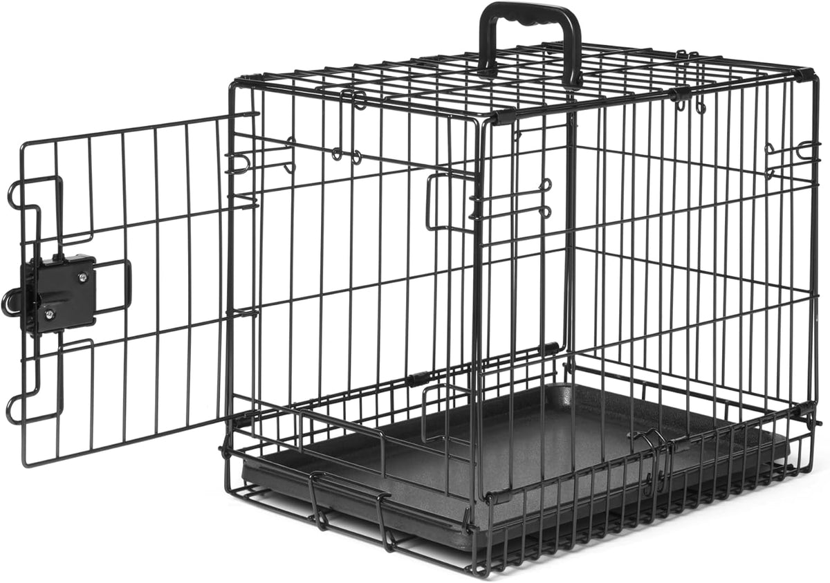 Amazon Basics Durable, Foldable Metal Wire Dog Crate with Tray, Single Door, 18 x 12.4 x 15 in