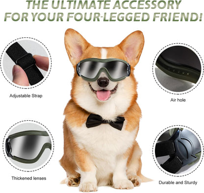 NVTED Dog Sunglasses Goggles, UV Wind Dust Fog Protection Pet Glasses Eye Wear Protection with