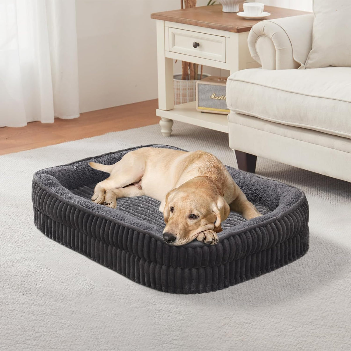 Orthopedic Dog Bed for Medium, Large Dogs Breeds, High Density Egg Crate Foam Dog Sofa Beds with