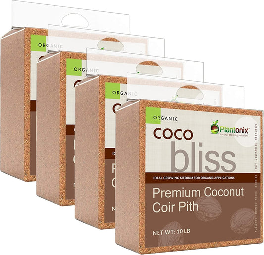 Coco Bliss (40lbs) - Organic Coco Coir for Plants - OMRI-Listed Coco Coir Brick for Garden Soil &
