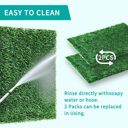 Dog Grass Pad with Tray 30"X20" - Portable Artificial Turf Potty Training Pee Mat for Large or