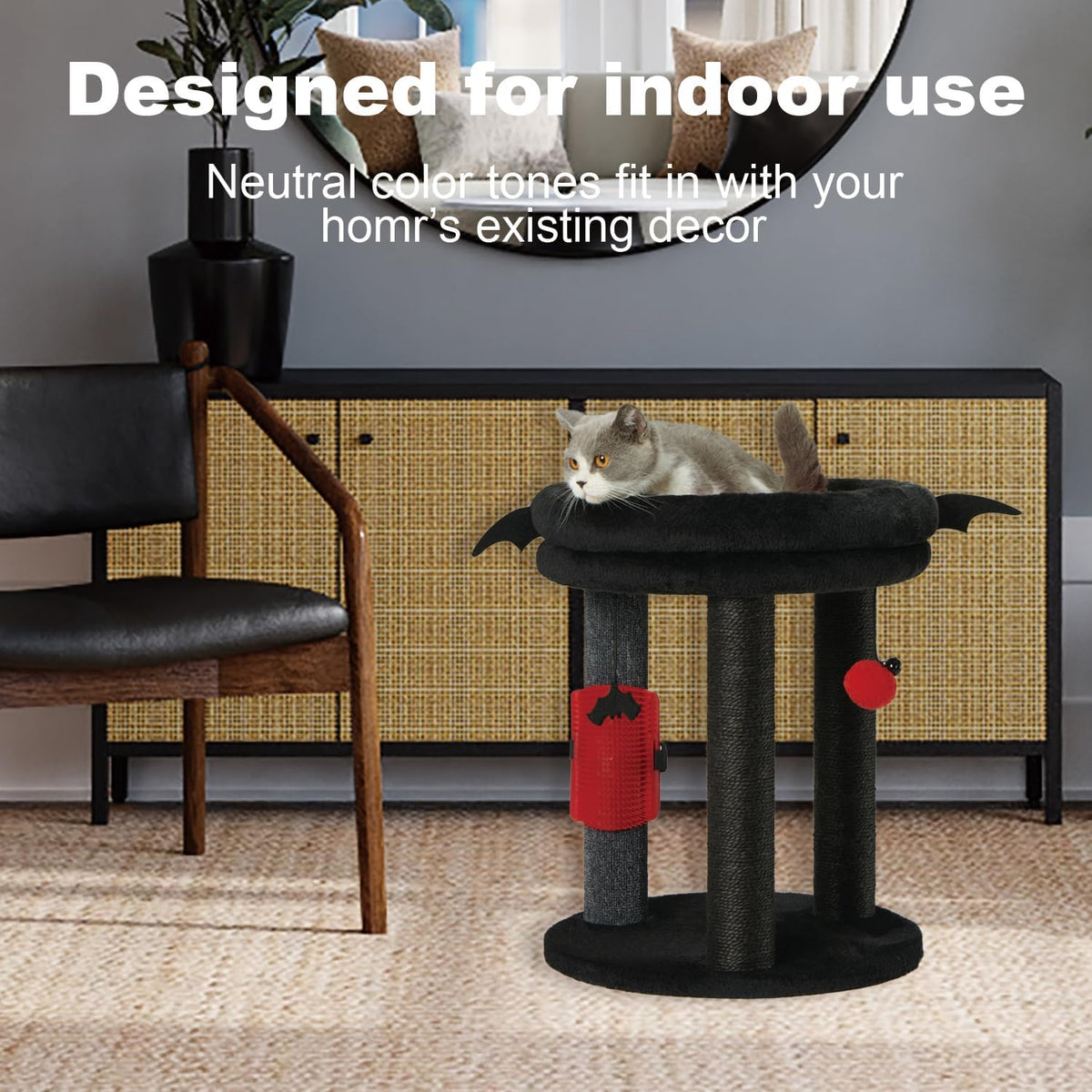 MECOOL 4in1 Small Cat Tree,Scratching Post with Tower Soft Bed, Sisal Carpet Jute Posts with Three