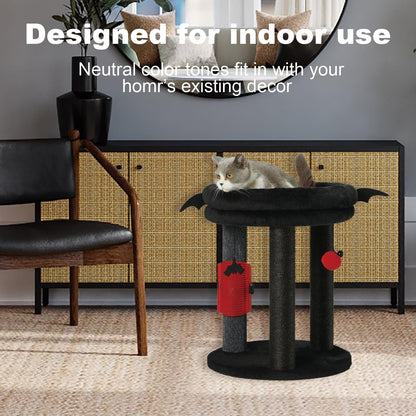 MECOOL 4in1 Small Cat Tree,Scratching Post with Tower Soft Bed, Sisal Carpet Jute Posts with Three