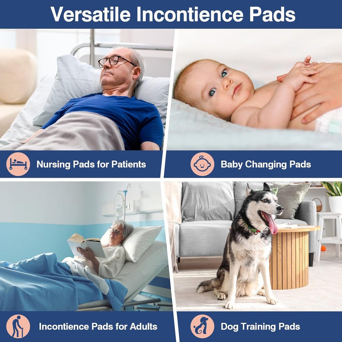 MKISS Extra Large Bed Pads 40" x 36"(100 Count), Disposable Super Absorbent Heavy Duty Incontinence