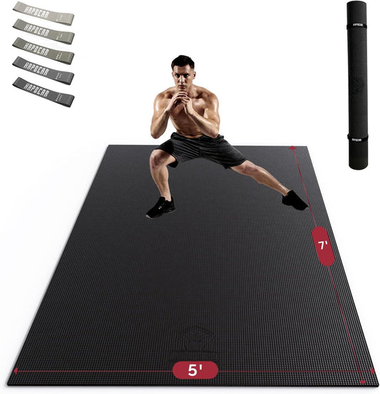 HAPBEAR Extra Large Exercise Mat-7'x5'/6'x8'/6'x9'/6'x10'/6'x12'x8mm(1/3 inch),Non-Slip, Ultra