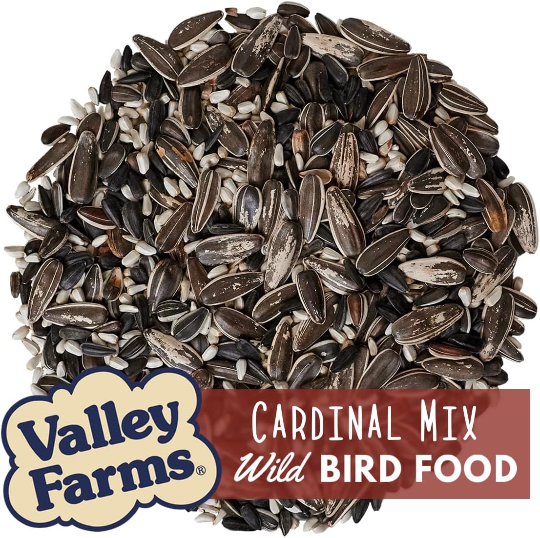 Valley Farms Cardinal Mix (3 LB) Wild Bird Food for Outside Feeders, Cardinal Bird Seed with Black