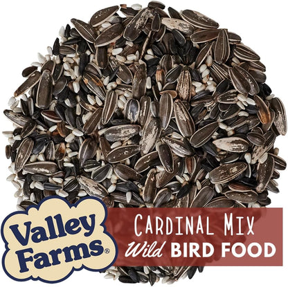 Valley Farms Cardinal Mix (3 LB) Wild Bird Food for Outside Feeders, Cardinal Bird Seed with Black