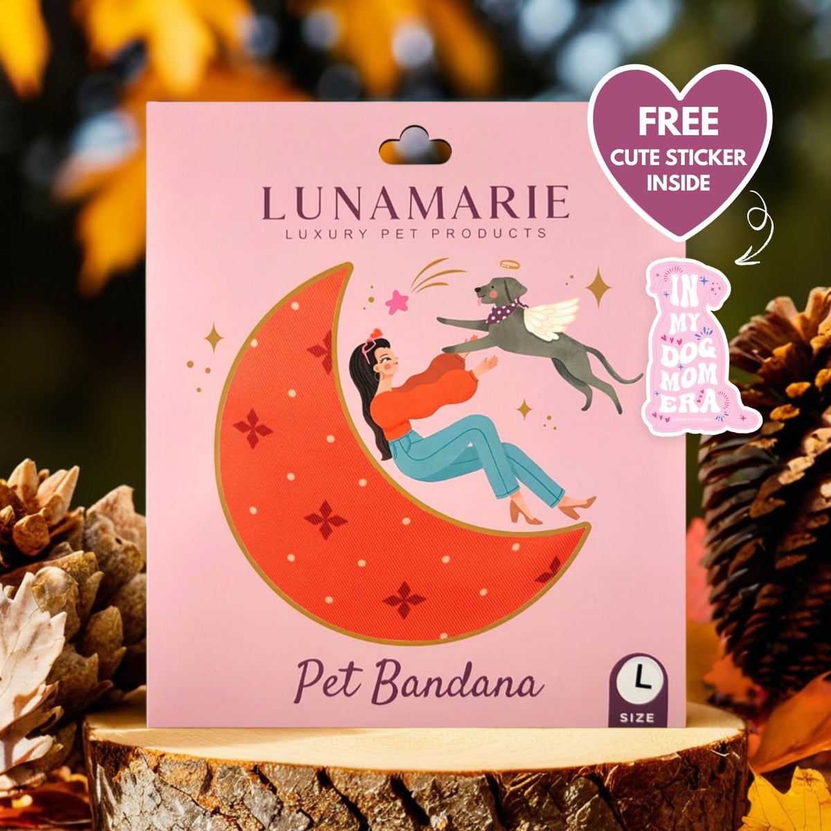 LunaMarie - Luxury Pet Birthday Bandanas -Premium & Silky Poly Fabric | 100% Handmade | Custom